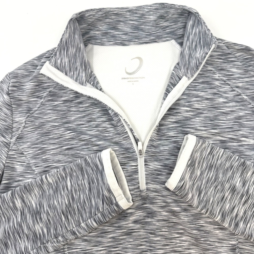 Zero Restriction Mens Small Grey Space Dye Quarter Zip Pullover L360L